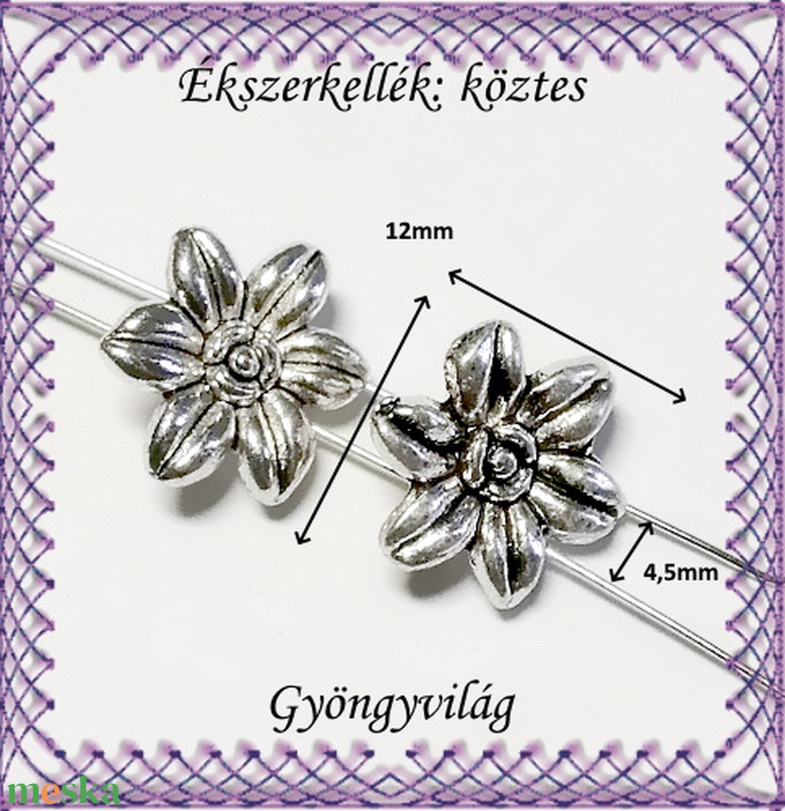 Ékszerkellék: köztes / díszítőelem / gyöngy BKÖ 2S 05 4db/csomag - kellékek & szerszámok - gyöngyfűzés kellékek - fém köztesek - Meska.hu Ékszerkellék: köztes / díszítőelem / gyöngy BKÖ 2S 05 4db/csomag - kellékek & szerszámok - gyöngyfűzés kellékek - fém köztesek - Meska.hu