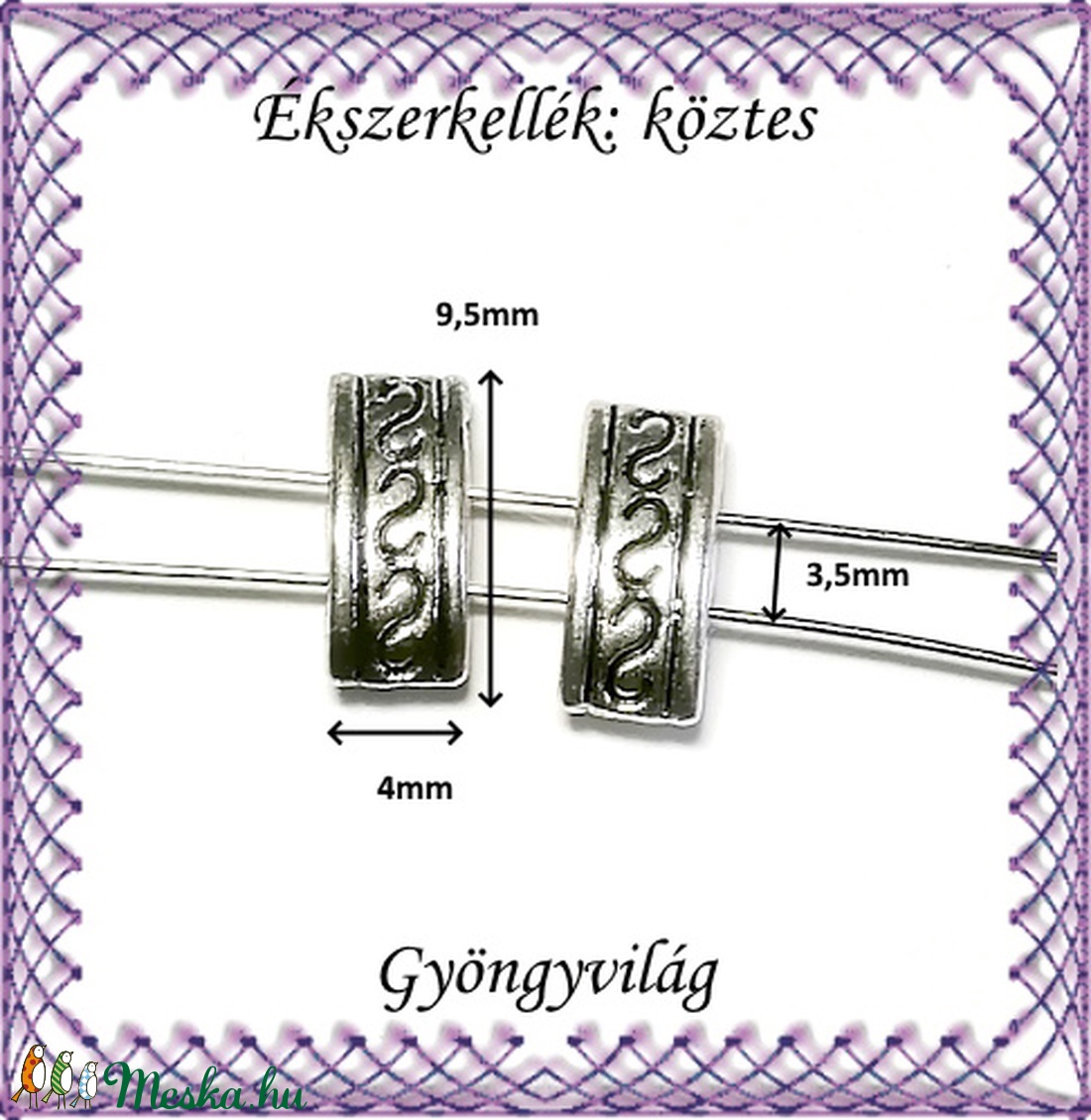 Ékszerkellék: köztes / díszítőelem / gyöngy BKÖ 2S 07e 9,5x4 8db - kellékek & szerszámok - gyöngyfűzés kellékek - fém köztesek - Meska.hu Ékszerkellék: köztes / díszítőelem / gyöngy BKÖ 2S 07e 9,5x4 8db - kellékek & szerszámok - gyöngyfűzés kellékek - fém köztesek - Meska.hu