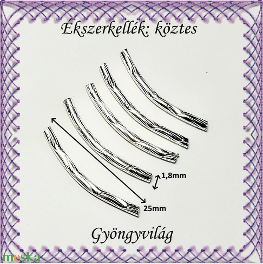Ékszerkellék: köztes / díszítőelem / gyöngy BKÖ 1S 40-25x1,8r 10db/csomag - kellékek & szerszámok - gyöngyfűzés kellékek - fém köztesek - Meska.hu Ékszerkellék: köztes / díszítőelem / gyöngy BKÖ 1S 40-25x1,8r 10db/csomag - kellékek & szerszámok - gyöngyfűzés kellékek - fém köztesek - Meska.hu
