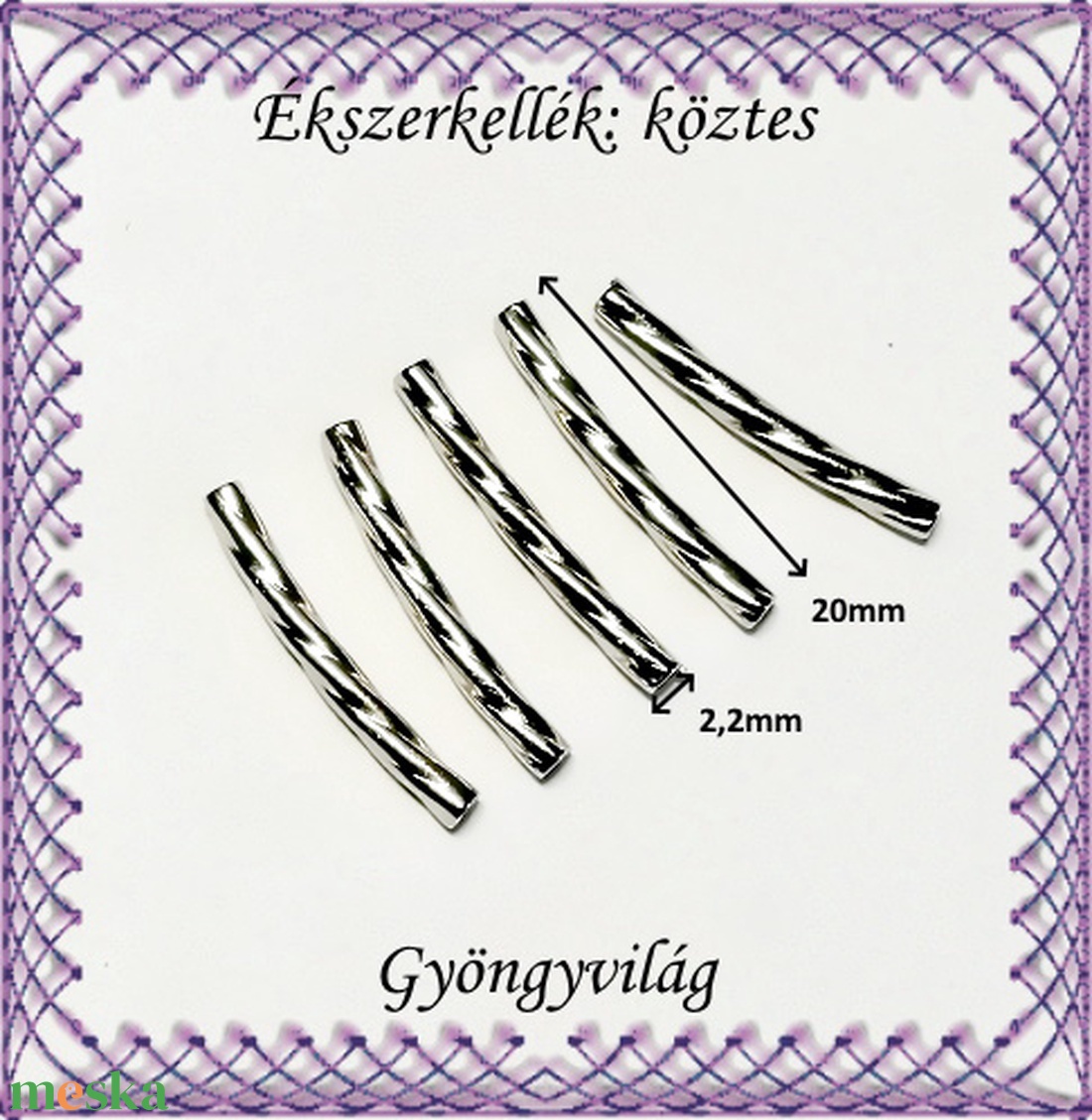 Ékszerkellék: köztes / díszítőelem / gyöngy BKÖ 1S 31-20x2,2r 12db/csomag - kellékek & szerszámok - gyöngyfűzés kellékek - fém köztesek - Meska.hu Ékszerkellék: köztes / díszítőelem / gyöngy BKÖ 1S 31-20x2,2r 12db/csomag - kellékek & szerszámok - gyöngyfűzés kellékek - fém köztesek - Meska.hu