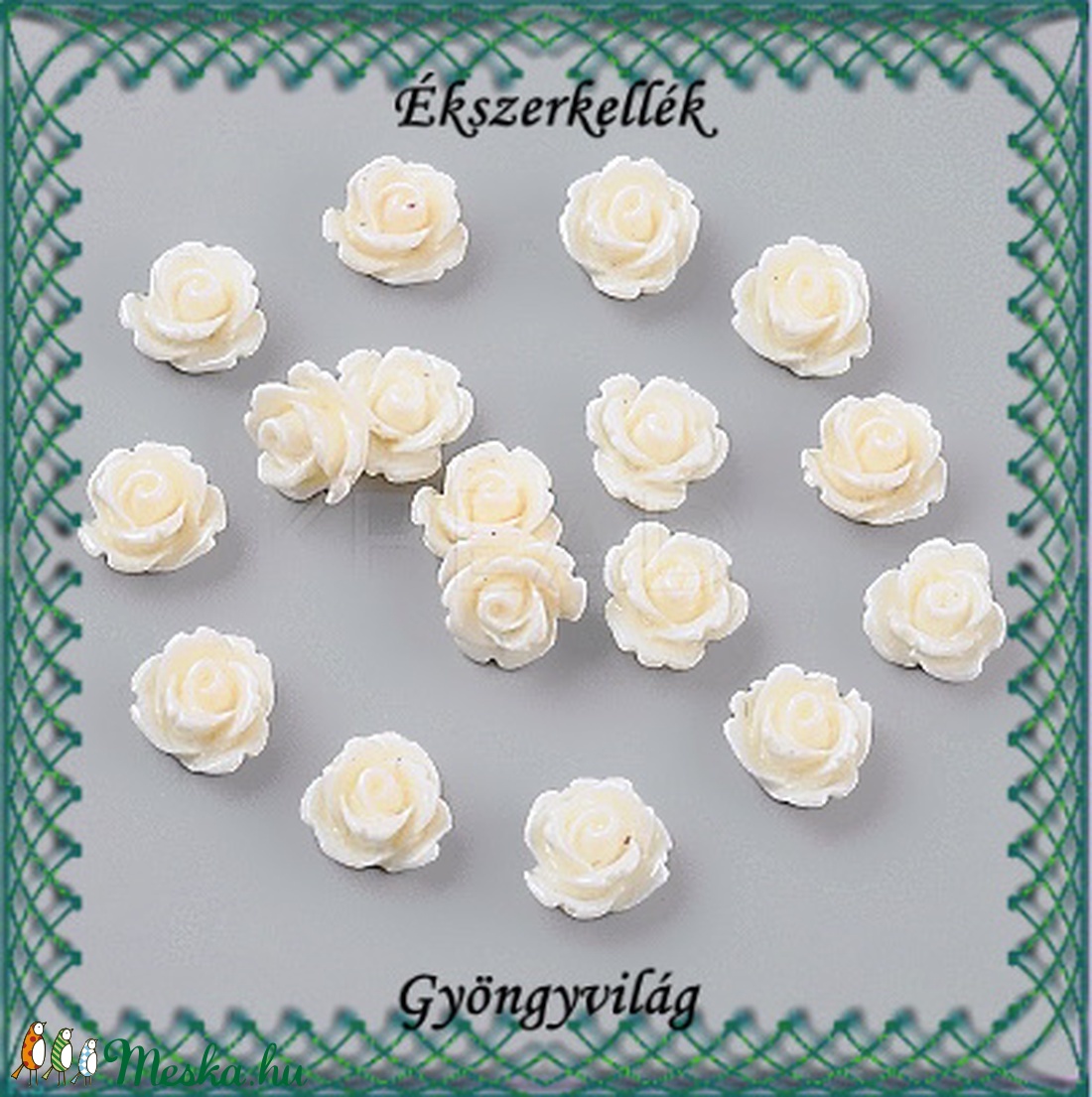 Ékszerkellék: gyanta virág BGYV 03 20db - gyöngy, ékszerkellék - üveggyöngy - Meska.hu