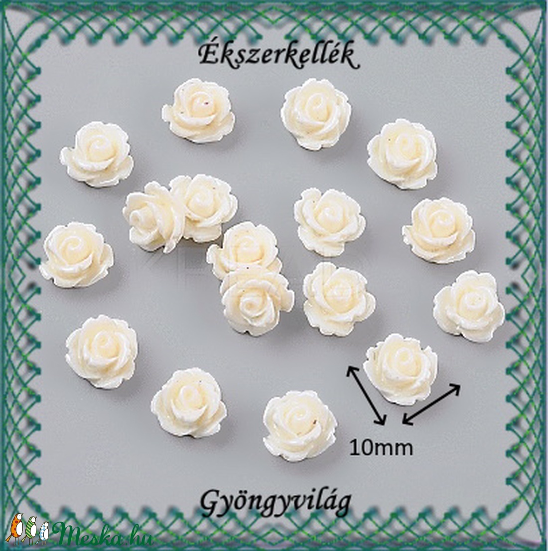 Ékszerkellék: gyanta virág BGYV 03 20db - gyöngy, ékszerkellék - üveggyöngy - Meska.hu