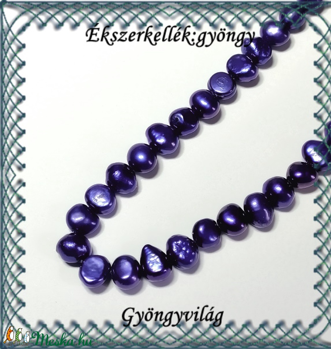 Ékszerkellék: igazgyöngy fűzér GYI-03 6mm kék - kellékek & szerszámok - gyöngyfűzés kellékek - igazgyöngy - Meska.hu