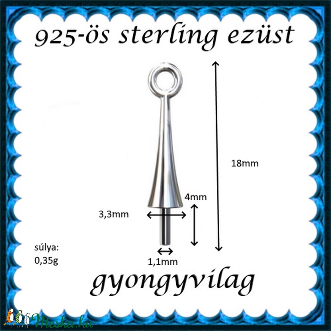 925-ös sterling ezüst ékszerkellék: medáltartó, medálkapocs EMK 64-3,3e - kellékek & szerszámok - ékszerkellék - medáltartó, medálkapocs - Meska.hu 925-ös sterling ezüst ékszerkellék: medáltartó, medálkapocs EMK 64-3,3e - kellékek & szerszámok - ékszerkellék - medáltartó, medálkapocs - Meska.hu