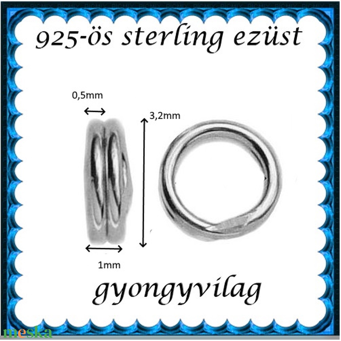 925-ös sterling ezüst ékszerkellék: karika dupla ESZK D 3,2x0,5 4db/csomag - kellékek & szerszámok - gyöngyfűzés kellékek - egyéb alkatrész - Meska.hu 925-ös sterling ezüst ékszerkellék: karika dupla ESZK D 3,2x0,5 4db/csomag - kellékek & szerszámok - gyöngyfűzés kellékek - egyéb alkatrész - Meska.hu
