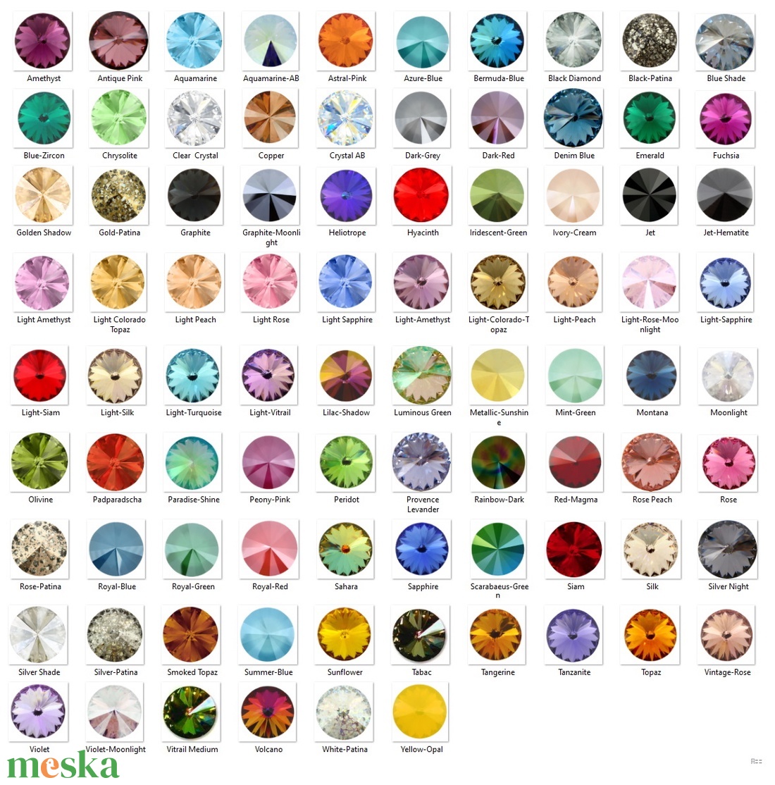 Ékszerkellék: Swarovski rivoli 6mm több szín 1122(ss29) 4db/cs - kellékek & szerszámok - gyöngyfűzés kellékek - swarovski kristályok - Meska.hu Ékszerkellék: Swarovski rivoli 6mm több szín 1122(ss29) 4db/cs - kellékek & szerszámok - gyöngyfűzés kellékek - swarovski kristályok - Meska.hu