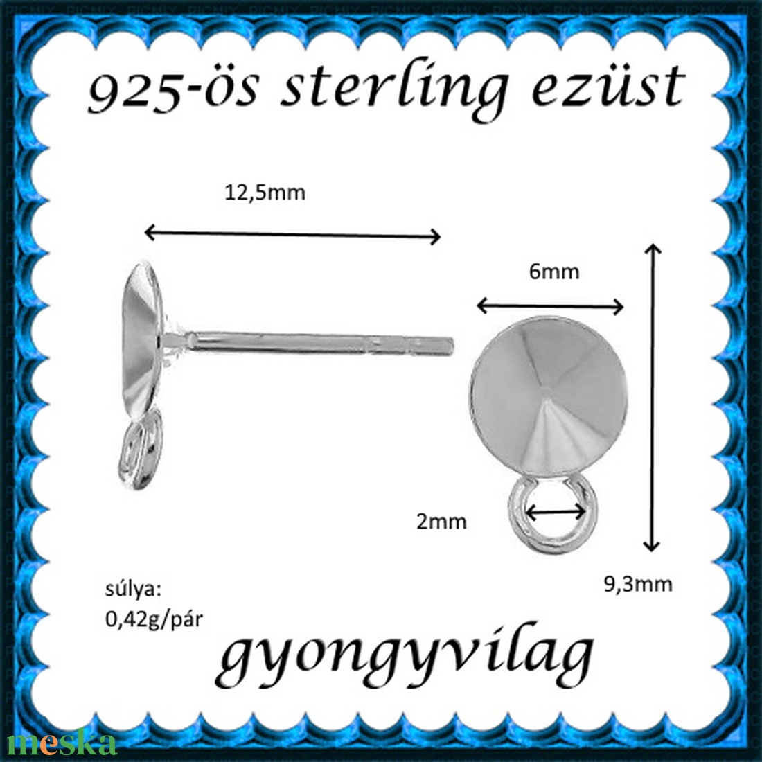 925-ös sterling ezüst ékszerkellék: fülbevaló kapocs, bedugós EFK B 55-6 - kellékek & szerszámok - ékszerkellék - fülbevaló kapocs - Meska.hu 925-ös sterling ezüst ékszerkellék: fülbevaló kapocs, bedugós EFK B 55-6 - kellékek & szerszámok - ékszerkellék - fülbevaló kapocs - Meska.hu