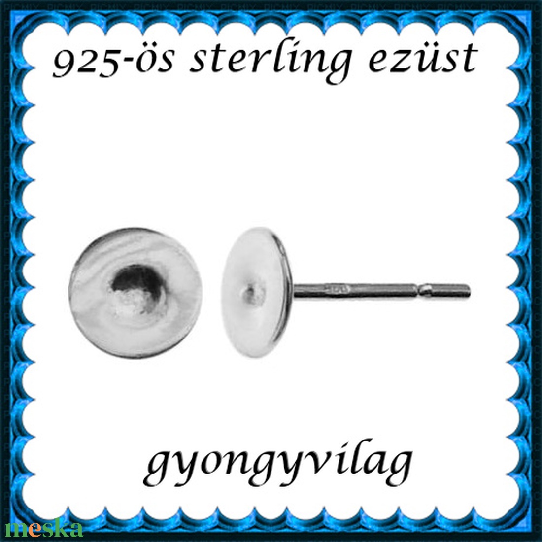 925-ös sterling ezüst ékszerkellék: fülbevalóalap bedugós EFK B 38-5 - kellékek & szerszámok - ékszerkellék - fülbevaló alap - Meska.hu