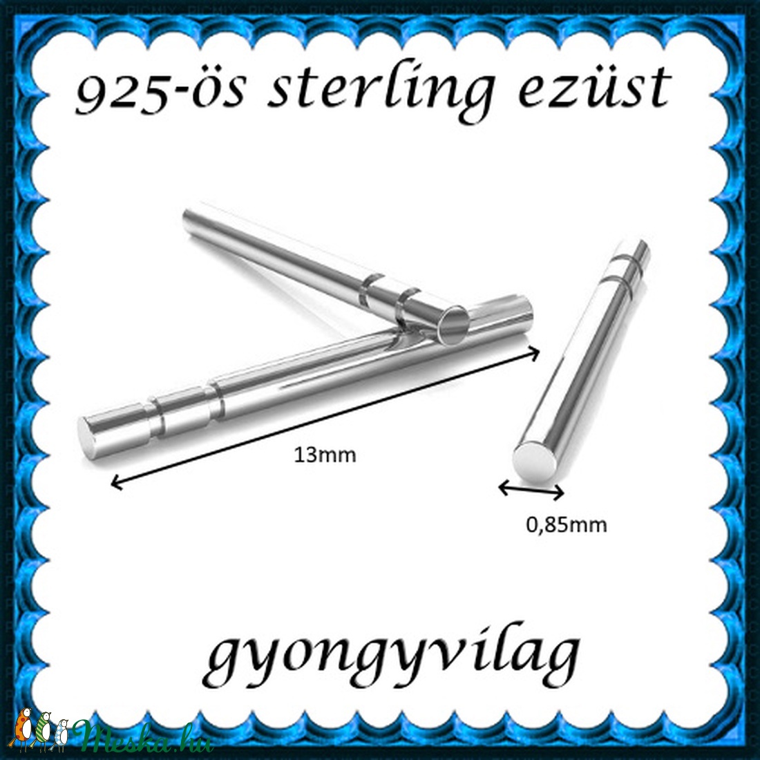 925-ös ezüst fülbevaló kapocs EFK B 40-13 - gyöngy, ékszerkellék - egyéb alkatrész - Meska.hu 925-ös ezüst fülbevaló kapocs EFK B 40-13 - gyöngy, ékszerkellék - egyéb alkatrész - Meska.hu