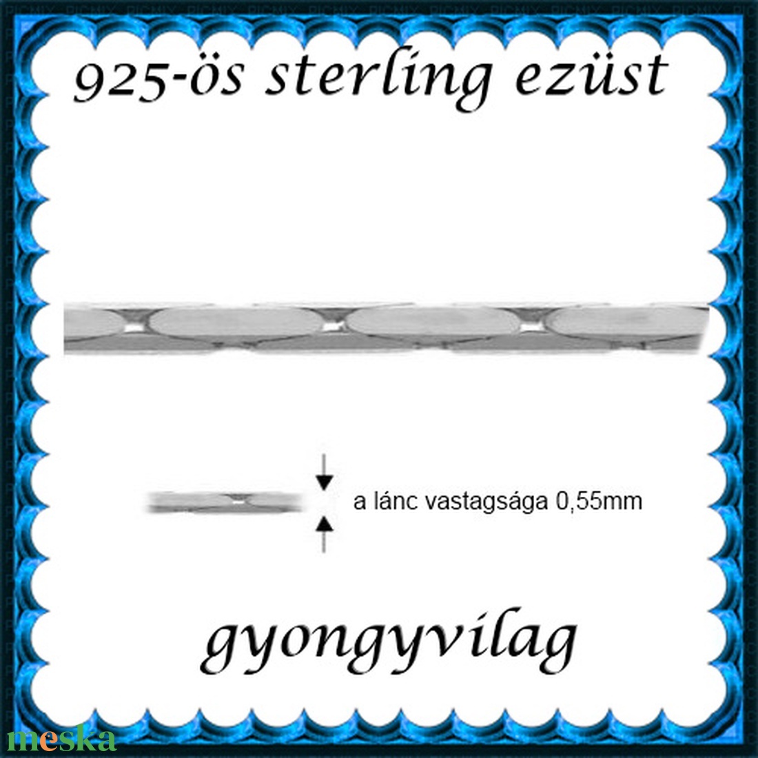 925-ös sterling ezüst ékszerkellék: lánc méterben EL02-0,55 - gyöngy, ékszerkellék - Meska.hu 925-ös sterling ezüst ékszerkellék: lánc méterben EL02-0,55 - gyöngy, ékszerkellék - Meska.hu