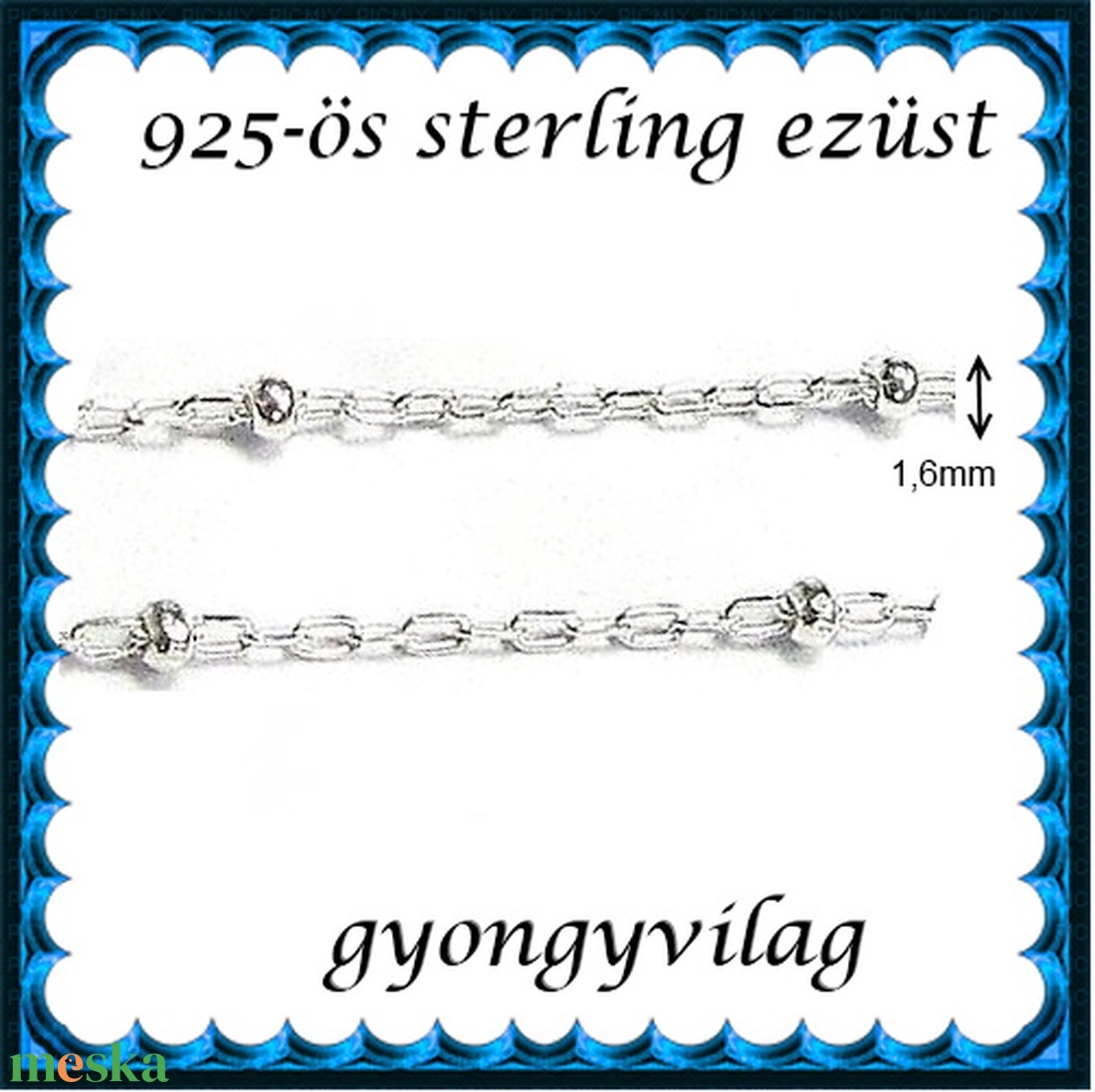 925-ös sterling ezüst ékszerkellék: lánc méterben 925 EL10-1,6 - kellékek & szerszámok - gyöngyfűzés kellékek - egyéb alkatrész - Meska.hu 925-ös sterling ezüst ékszerkellék: lánc méterben 925 EL10-1,6 - kellékek & szerszámok - gyöngyfűzés kellékek - egyéb alkatrész - Meska.hu