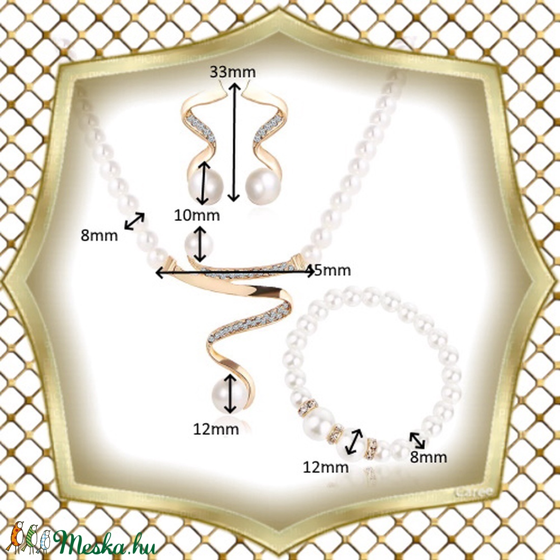 Esküvői, menyasszonyi, alkalmi ékszer szett,  ES-SZ05-1 - esküvő - ékszer - ékszerszett - Meska.hu