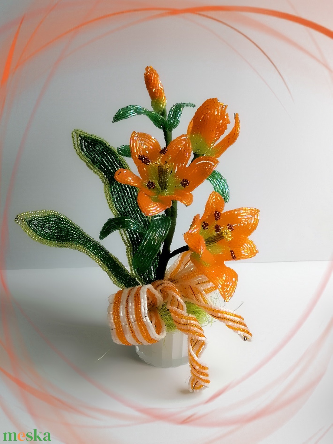 Gyöngyből készített virág kompozíció GYV33 - otthon & lakás - dekoráció - virágdísz és tartó - csokor & virágdísz - Meska.hu