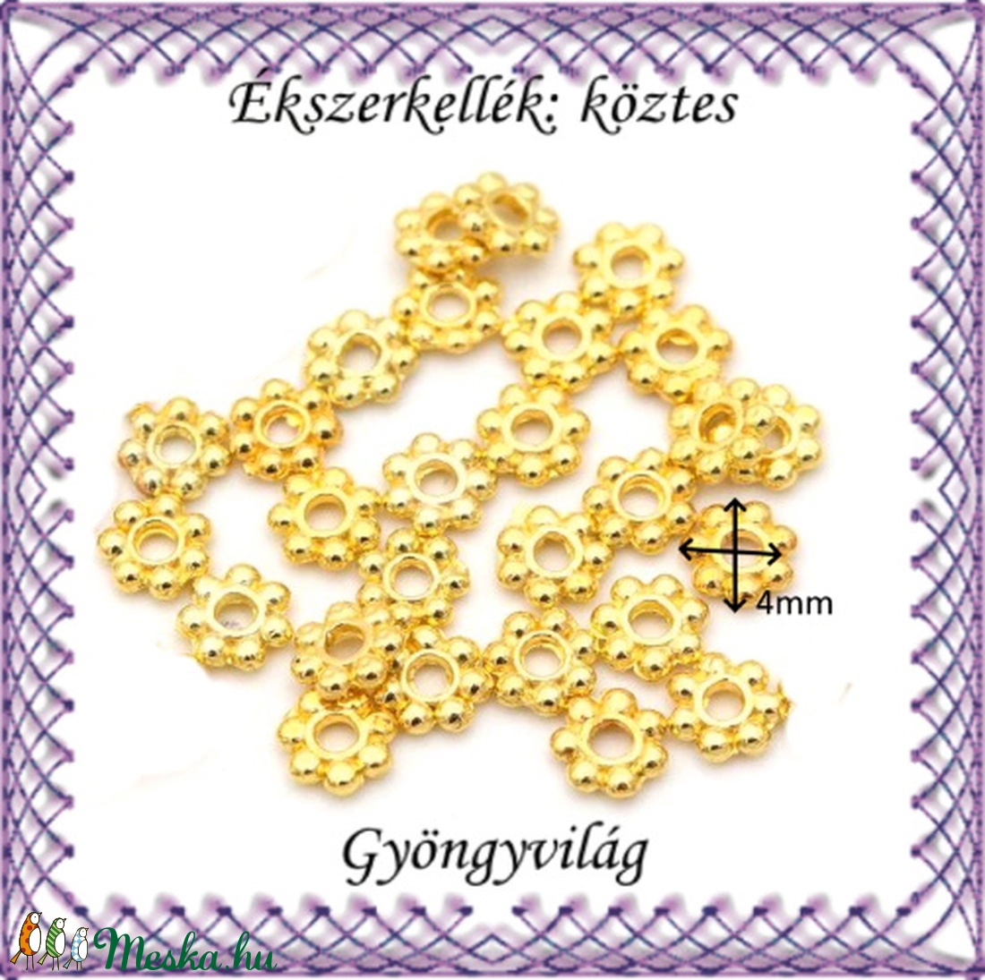 Ékszerkellék: köztes / díszítőelem / gyöngy BKÖ 1S 20-4a 50db/csomag - kellékek & szerszámok - gyöngyfűzés kellékek - fém köztesek - Meska.hu Ékszerkellék: köztes / díszítőelem / gyöngy BKÖ 1S 20-4a 50db/csomag - kellékek & szerszámok - gyöngyfűzés kellékek - fém köztesek - Meska.hu