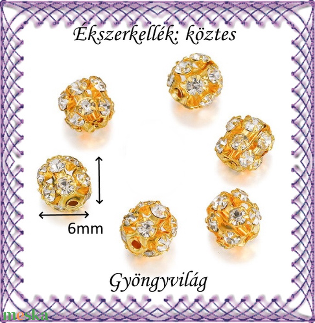 Ékszerkellék: köztes / díszítőelem / gyöngy BKÖ 1S 36-6a crystal 5db/csomag - gyöngy, ékszerkellék - fém köztesek - Meska.hu Ékszerkellék: köztes / díszítőelem / gyöngy BKÖ 1S 36-6a crystal 5db/csomag - gyöngy, ékszerkellék - fém köztesek - Meska.hu
