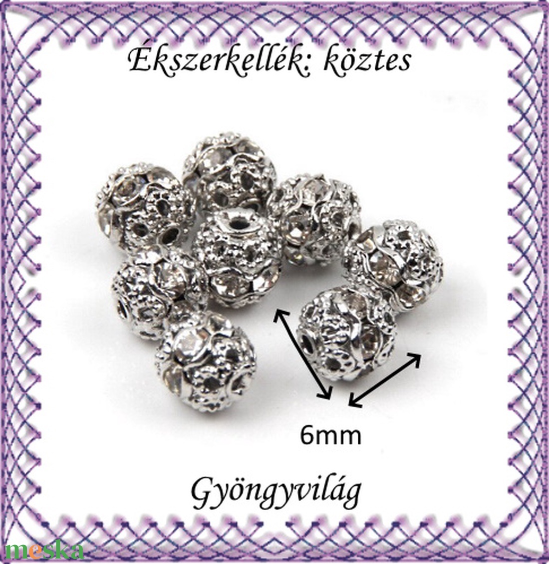 Ékszerkellék: köztes / díszítőelem / gyöngy BKÖ 1S 37-6r crystal 5db/csomag - kellékek & szerszámok - gyöngyfűzés kellékek - fém köztesek - Meska.hu Ékszerkellék: köztes / díszítőelem / gyöngy BKÖ 1S 37-6r crystal 5db/csomag - kellékek & szerszámok - gyöngyfűzés kellékek - fém köztesek - Meska.hu