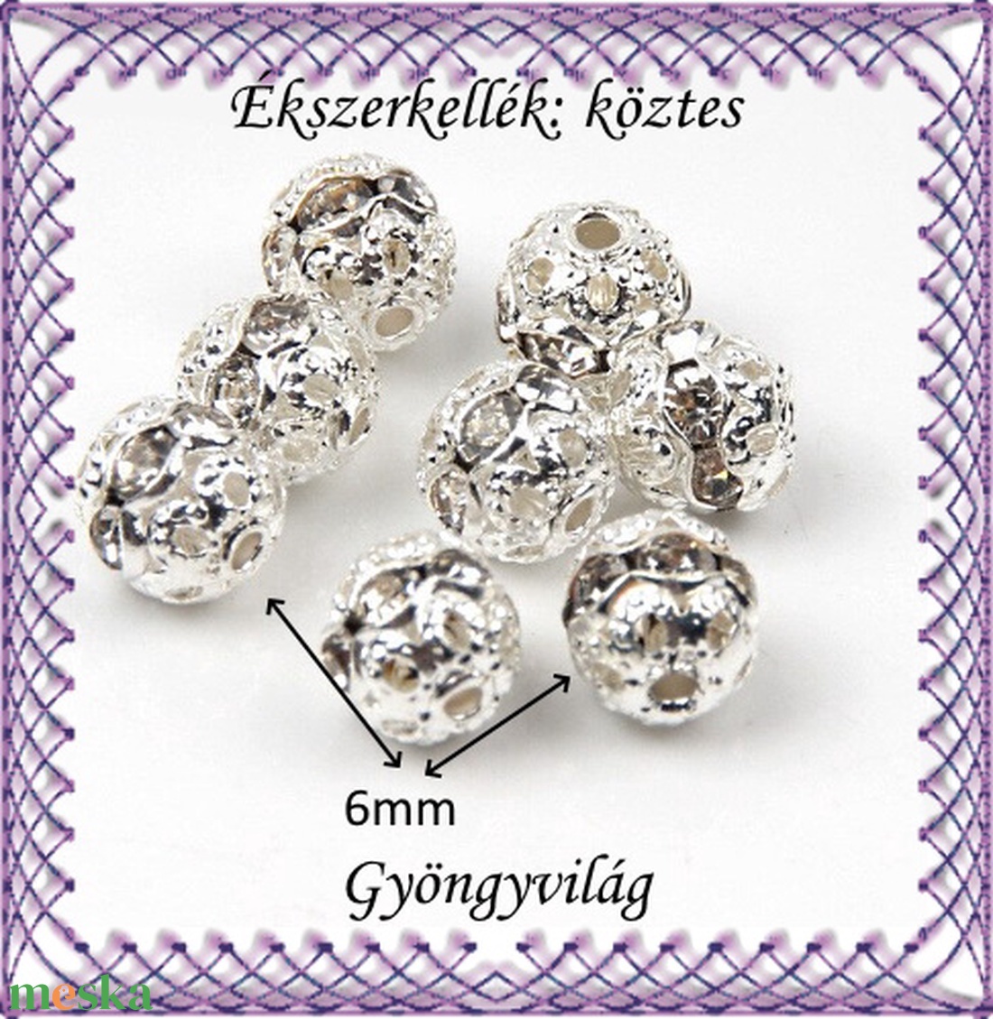 Ékszerkellék: köztes / díszítőelem / gyöngy BKÖ 1S 37-6e crystal 5db/csomag - kellékek & szerszámok - gyöngyfűzés kellékek - fém köztesek - Meska.hu Ékszerkellék: köztes / díszítőelem / gyöngy BKÖ 1S 37-6e crystal 5db/csomag - kellékek & szerszámok - gyöngyfűzés kellékek - fém köztesek - Meska.hu