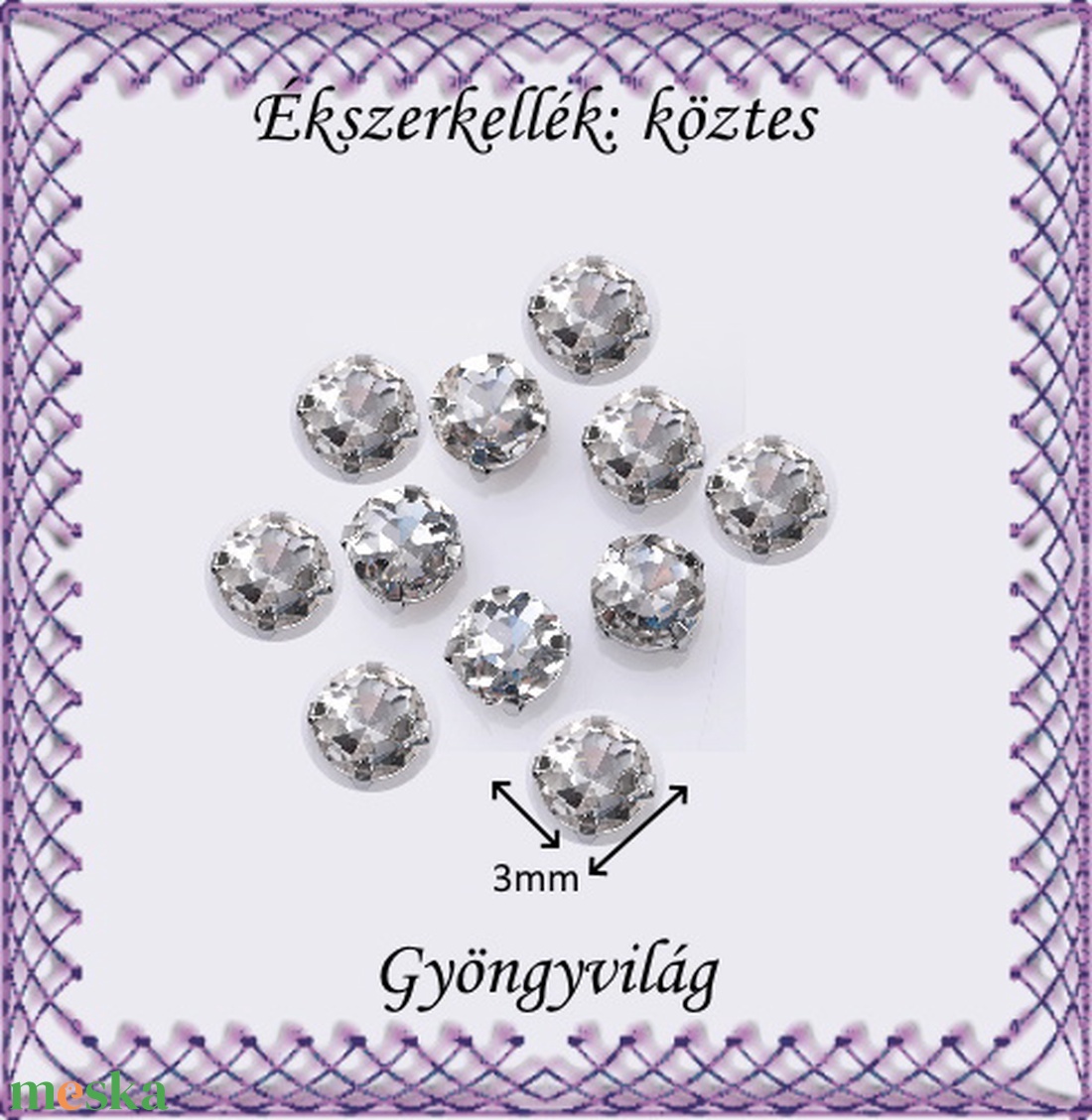 Ékszerkellék: köztes / díszítőelem / gyöngy BKÖ 2S 09-3 20db/csomag - kellékek & szerszámok - gyöngyfűzés kellékek - fém köztesek - Meska.hu Ékszerkellék: köztes / díszítőelem / gyöngy BKÖ 2S 09-3 20db/csomag - kellékek & szerszámok - gyöngyfűzés kellékek - fém köztesek - Meska.hu