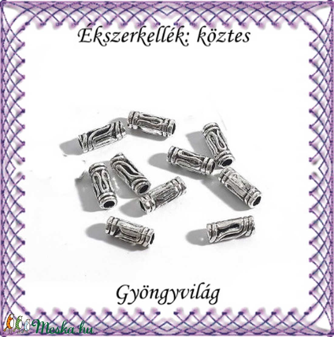 Ékszerkellék: köztes / díszítőelem / gyöngy BKÖ 1S 41-10e 10db/csomag - kellékek & szerszámok - gyöngyfűzés kellékek - fém köztesek - Meska.hu