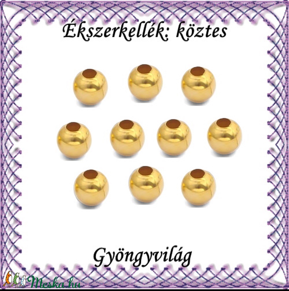 Ékszerkellék: köztes / díszítőelem / gyöngy BKÖ 1S 05-8a 10db/csomag - kellékek & szerszámok - gyöngyfűzés kellékek - fém köztesek - Meska.hu Ékszerkellék: köztes / díszítőelem / gyöngy BKÖ 1S 05-8a 10db/csomag - kellékek & szerszámok - gyöngyfűzés kellékek - fém köztesek - Meska.hu