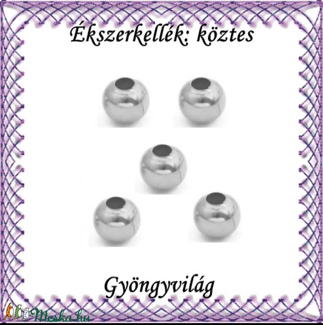 Ékszerkellék: köztes / díszítőelem / gyöngy BKÖ 1S 05-10e 5db/csomag - gyöngy, ékszerkellék - fém köztesek - Meska.hu