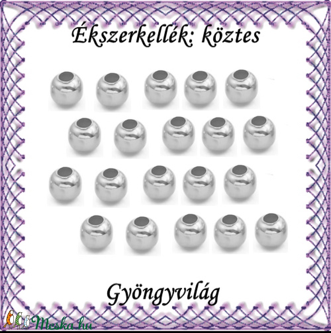 Ékszerkellék: köztes / díszítőelem / gyöngy BKÖ 1S 05-6e 30db/csomag - kellékek & szerszámok - gyöngyfűzés kellékek - fém köztesek - Meska.hu Ékszerkellék: köztes / díszítőelem / gyöngy BKÖ 1S 05-6e 30db/csomag - kellékek & szerszámok - gyöngyfűzés kellékek - fém köztesek - Meska.hu