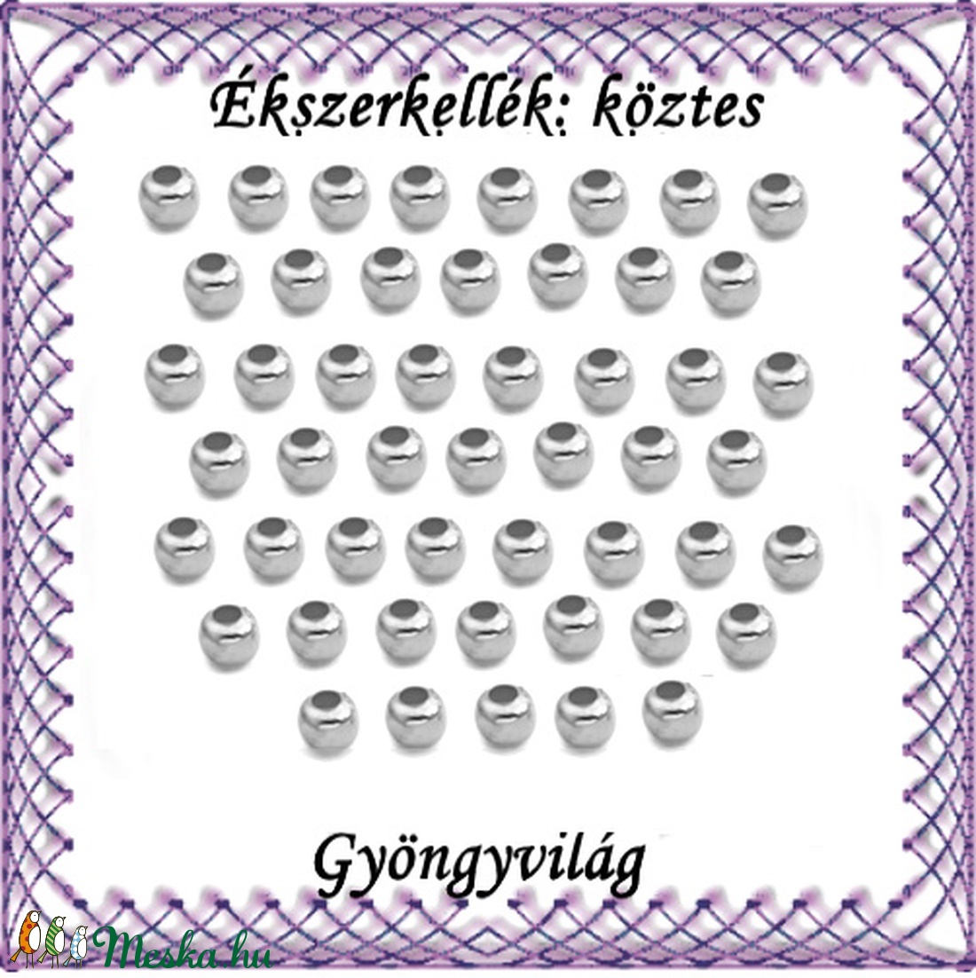 Ékszerkellék: köztes / díszítőelem / gyöngy BKÖ 1S 05-3r 100db/csomag - kellékek & szerszámok - gyöngyfűzés kellékek - fém köztesek - Meska.hu Ékszerkellék: köztes / díszítőelem / gyöngy BKÖ 1S 05-3r 100db/csomag - kellékek & szerszámok - gyöngyfűzés kellékek - fém köztesek - Meska.hu