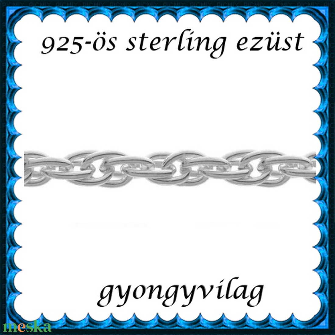 925-ös sterling ezüst ékszerkellék: lánc méterben 925 EL13-1,55e - kellékek & szerszámok - gyöngyfűzés kellékek - egyéb alkatrész - Meska.hu 925-ös sterling ezüst ékszerkellék: lánc méterben 925 EL13-1,55e - kellékek & szerszámok - gyöngyfűzés kellékek - egyéb alkatrész - Meska.hu