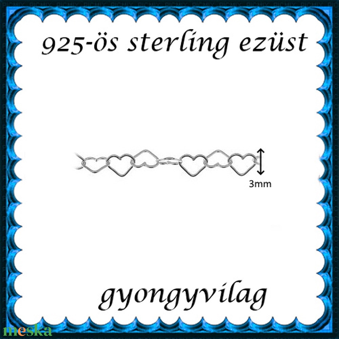 925-ös sterling ezüst ékszerkellék: lánc méterben EL01-3 - gyöngy, ékszerkellék - egyéb alkatrész - Meska.hu 925-ös sterling ezüst ékszerkellék: lánc méterben EL01-3 - gyöngy, ékszerkellék - egyéb alkatrész - Meska.hu
