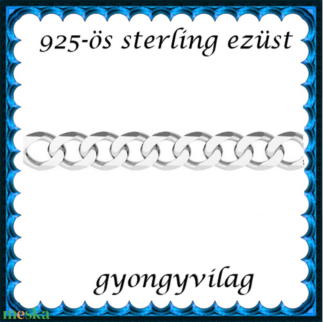 925-ös sterling ezüst ékszerkellék: lánc méterben 925 EL06-1,35e - gyöngy, ékszerkellék - egyéb alkatrész - Meska.hu