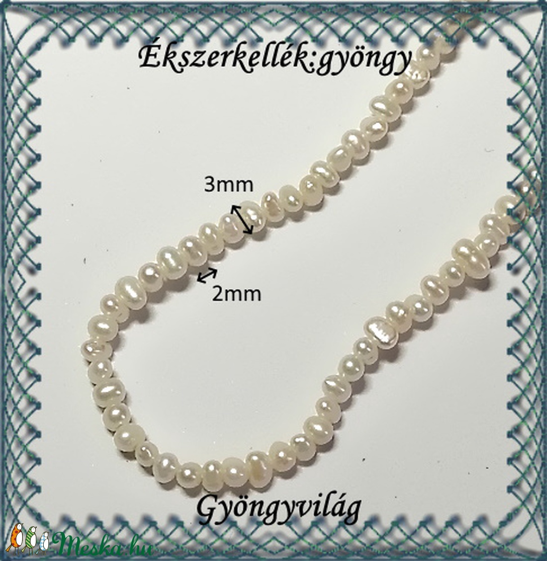 Ékszerkellék: igazgyöngy fűzér GYI-15 2-3mm fehér - kellékek & szerszámok - gyöngyfűzés kellékek - igazgyöngy - Meska.hu Ékszerkellék: igazgyöngy fűzér GYI-15 2-3mm fehér - kellékek & szerszámok - gyöngyfűzés kellékek - igazgyöngy - Meska.hu