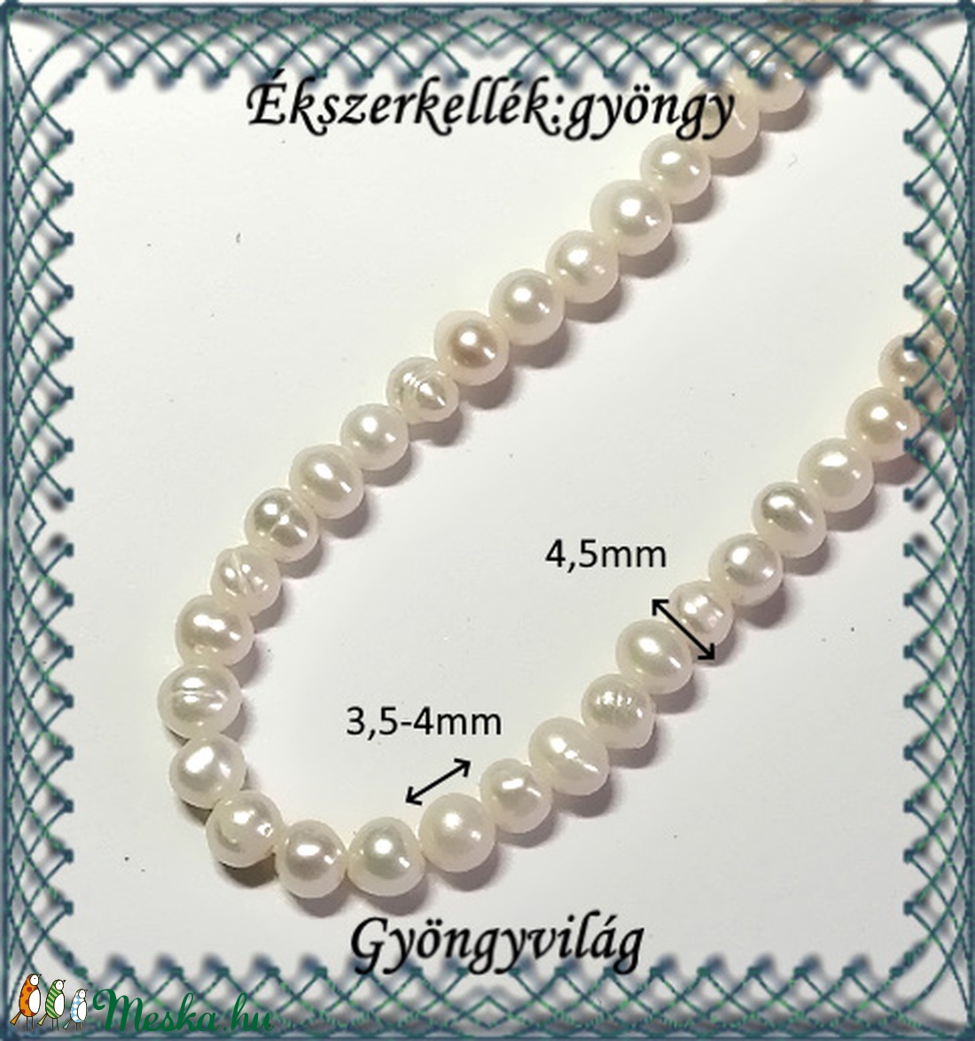 Ékszerkellék: igazgyöngy fűzér GYI-19 3,5-4mm fehér - kellékek & szerszámok - gyöngyfűzés kellékek - igazgyöngy - Meska.hu Ékszerkellék: igazgyöngy fűzér GYI-19 3,5-4mm fehér - kellékek & szerszámok - gyöngyfűzés kellékek - igazgyöngy - Meska.hu