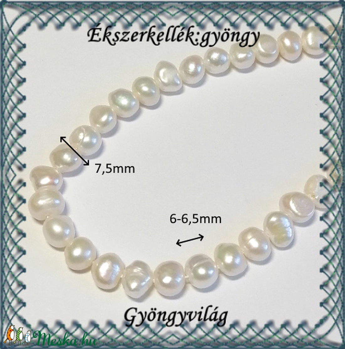 Ékszerkellék: igazgyöngy fűzér GYI-34 6-6,5mm fehér - kellékek & szerszámok - gyöngyfűzés kellékek - igazgyöngy - Meska.hu Ékszerkellék: igazgyöngy fűzér GYI-34 6-6,5mm fehér - kellékek & szerszámok - gyöngyfűzés kellékek - igazgyöngy - Meska.hu