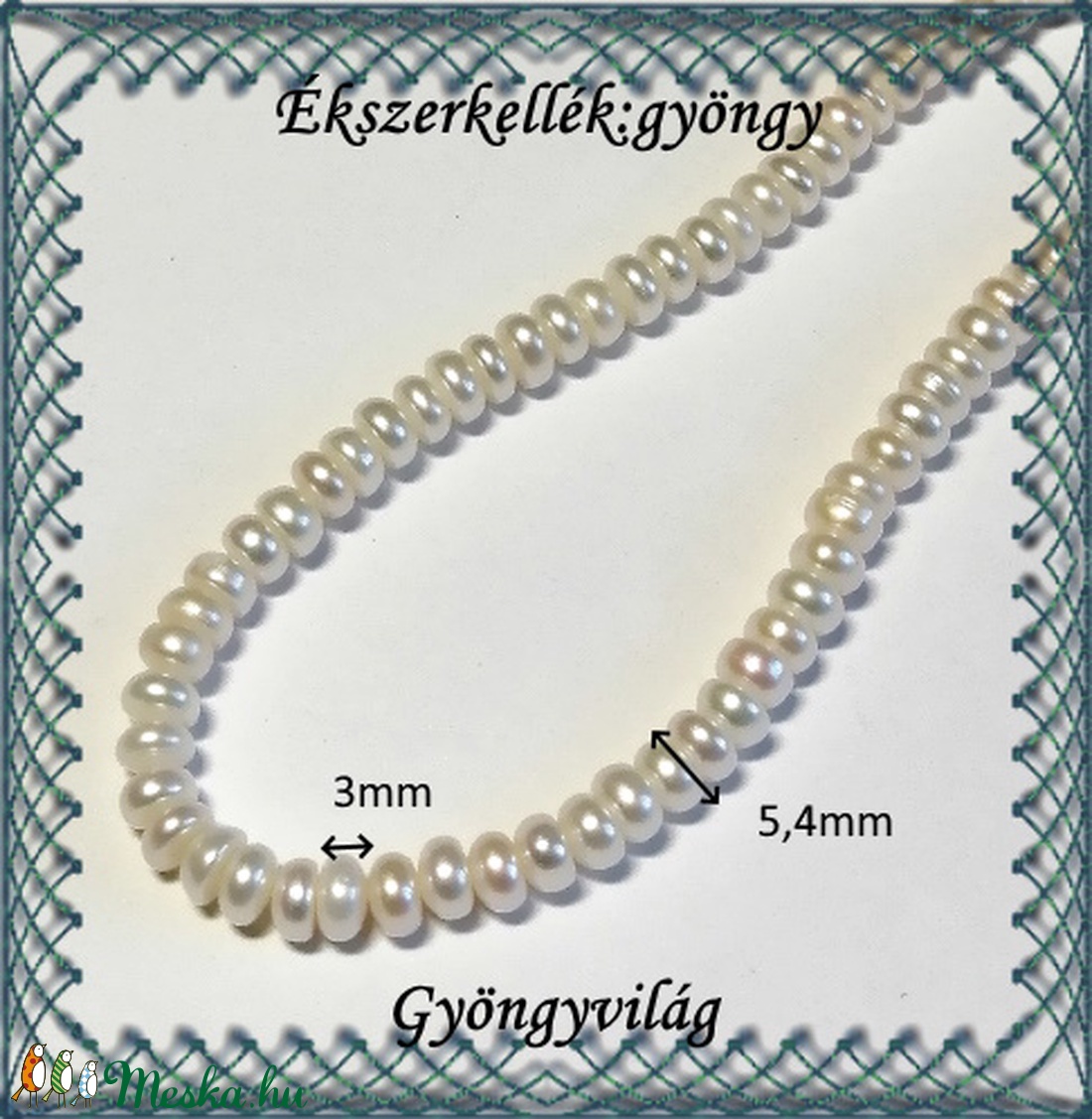 Ékszerkellék: igazgyöngy fűzér GYI-35 3mm fehér - kellékek & szerszámok - gyöngyfűzés kellékek - igazgyöngy - Meska.hu Ékszerkellék: igazgyöngy fűzér GYI-35 3mm fehér - kellékek & szerszámok - gyöngyfűzés kellékek - igazgyöngy - Meska.hu