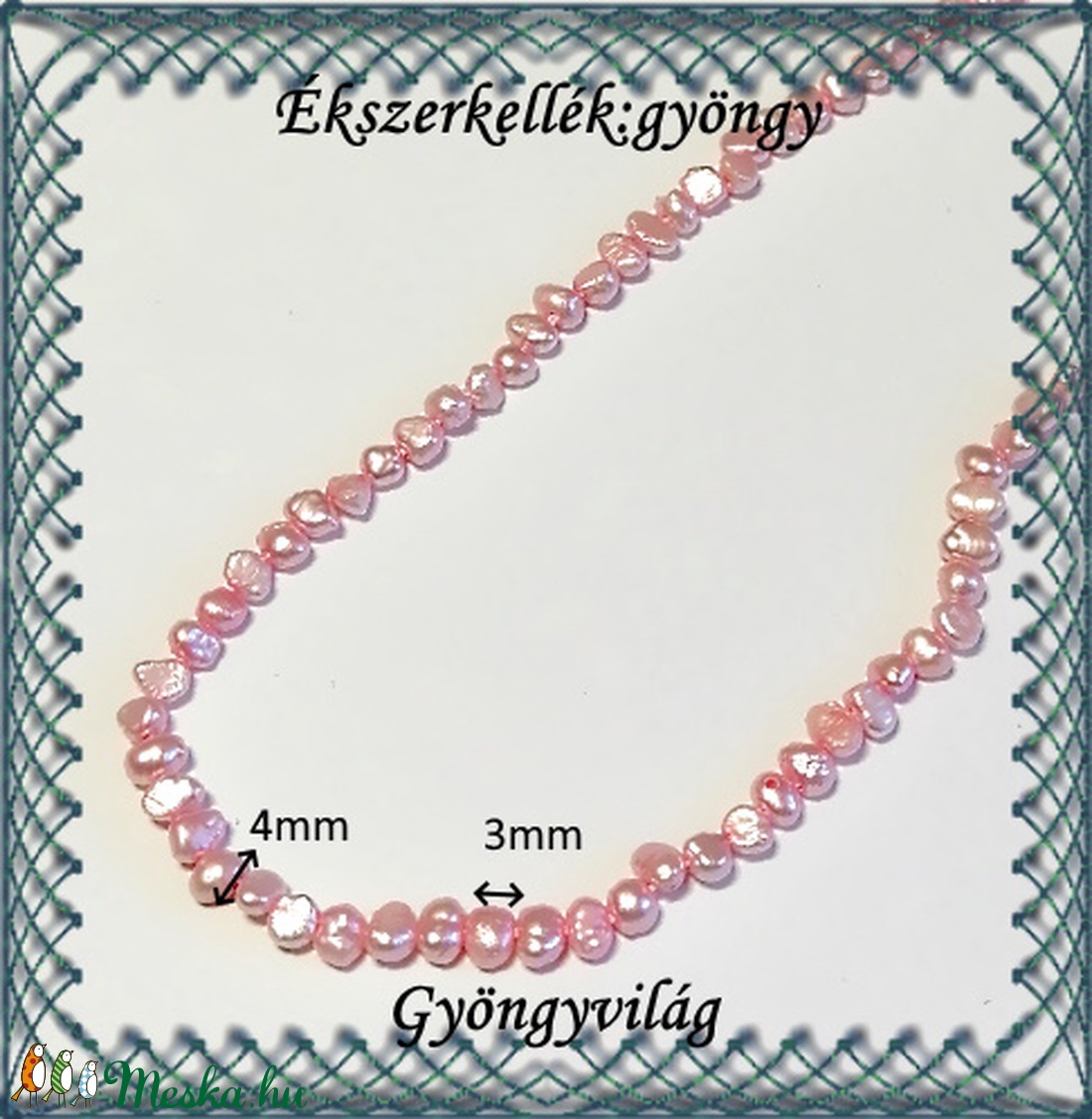 Ékszerkellék: igazgyöngy fűzér GYI-38 3mm rózsaszín - kellékek & szerszámok - gyöngyfűzés kellékek - igazgyöngy - Meska.hu Ékszerkellék: igazgyöngy fűzér GYI-38 3mm rózsaszín - kellékek & szerszámok - gyöngyfűzés kellékek - igazgyöngy - Meska.hu