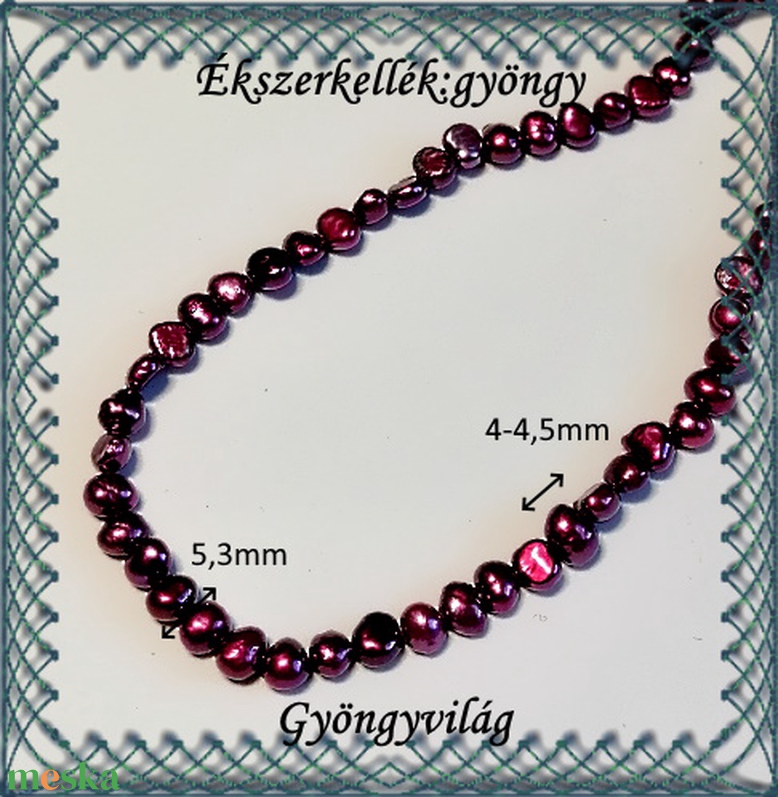 Ékszerkellék: igazgyöngy fűzér GYI-41 4-4,5mm bórdó - kellékek & szerszámok - gyöngyfűzés kellékek - igazgyöngy - Meska.hu Ékszerkellék: igazgyöngy fűzér GYI-41 4-4,5mm bórdó - kellékek & szerszámok - gyöngyfűzés kellékek - igazgyöngy - Meska.hu
