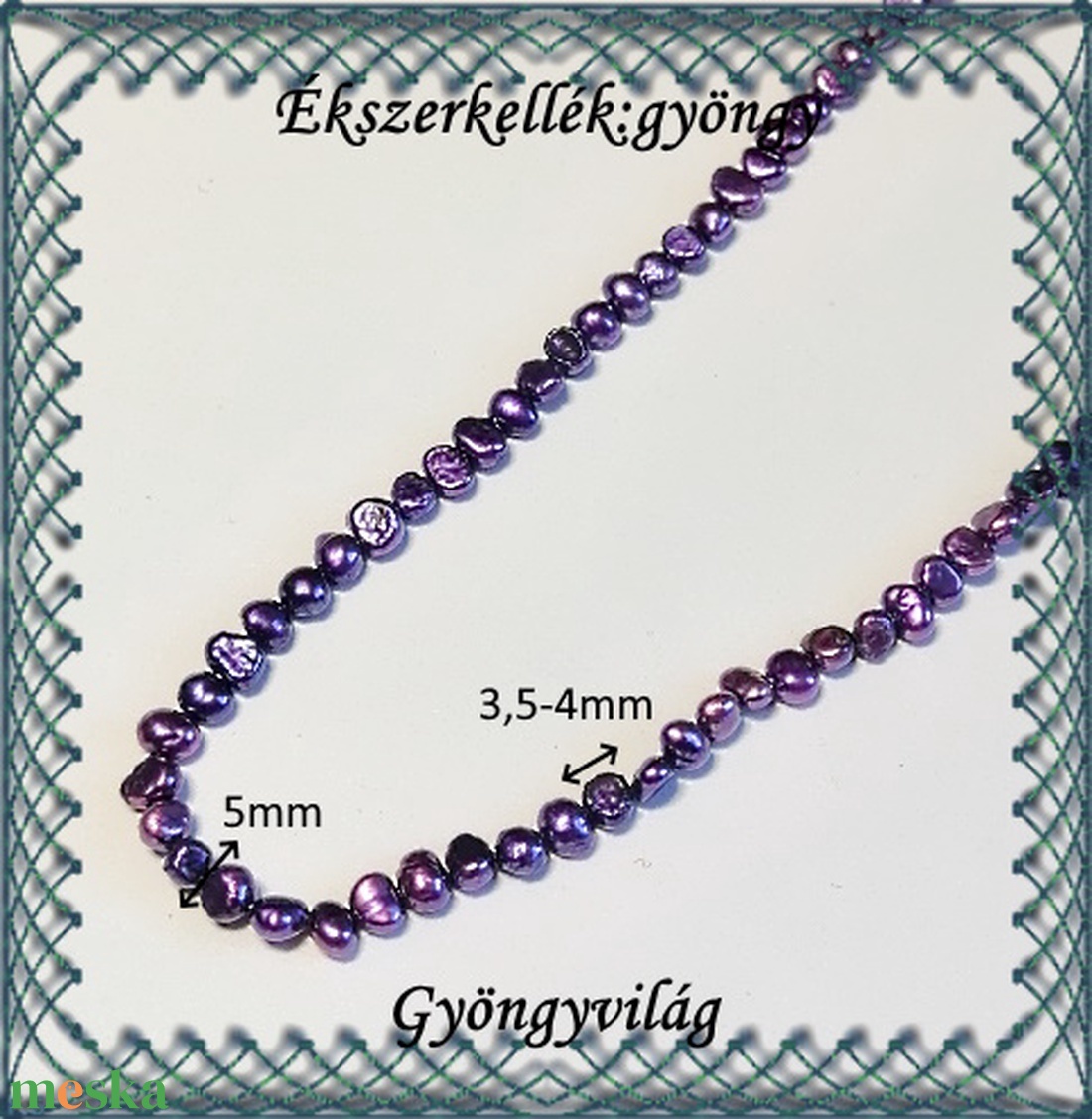 Ékszerkellék: igazgyöngy fűzér GYI-42 3,5-4mm lila - kellékek & szerszámok - gyöngyfűzés kellékek - igazgyöngy - Meska.hu Ékszerkellék: igazgyöngy fűzér GYI-42 3,5-4mm lila - kellékek & szerszámok - gyöngyfűzés kellékek - igazgyöngy - Meska.hu