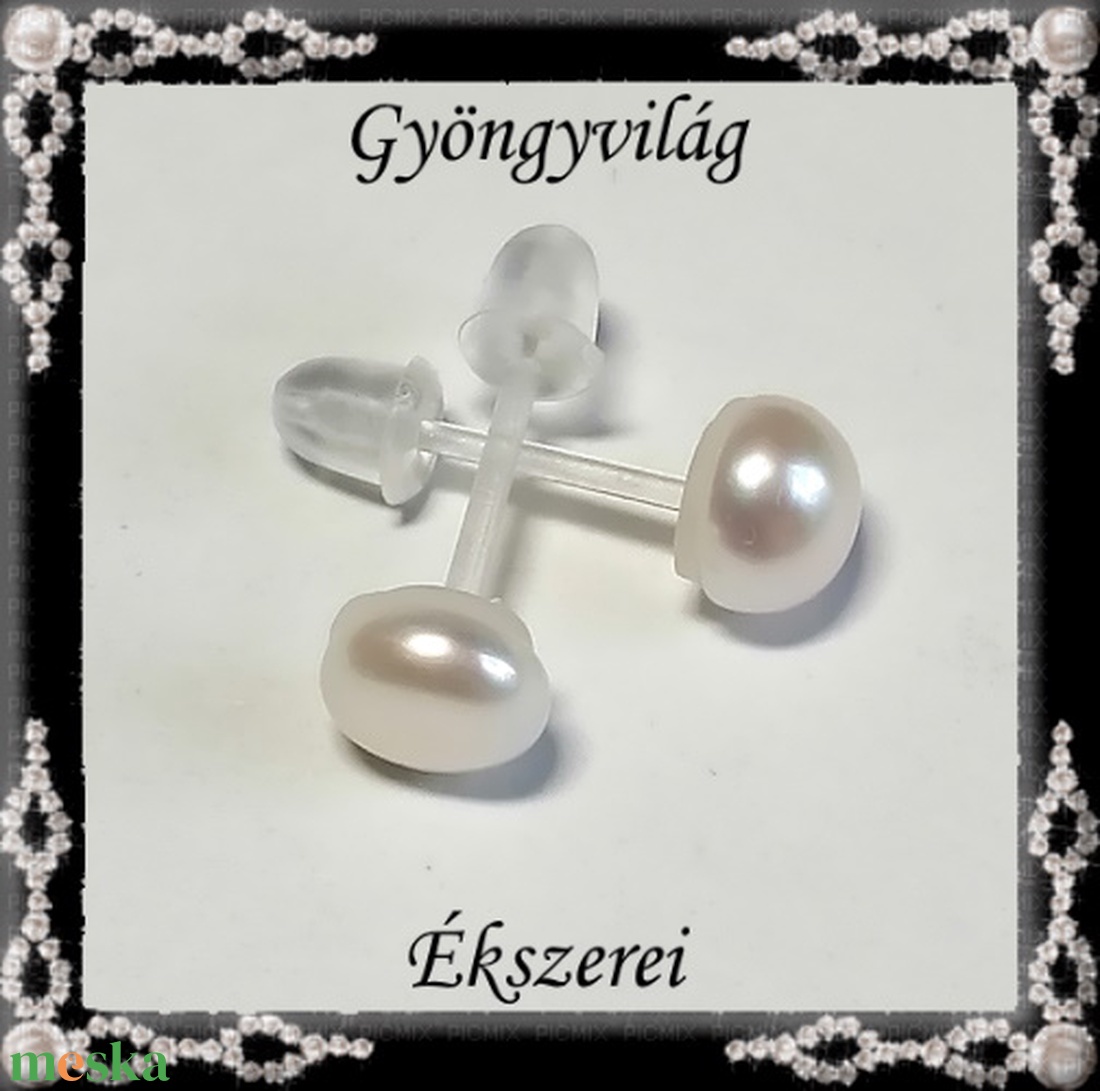 Édesvízi igazgyöngy fülbevaló szilikon SFSZ-IGY01 több színben - ékszer - fülbevaló - pötty fülbevaló - Meska.hu Édesvízi igazgyöngy fülbevaló szilikon SFSZ-IGY01 több színben - ékszer - fülbevaló - pötty fülbevaló - Meska.hu