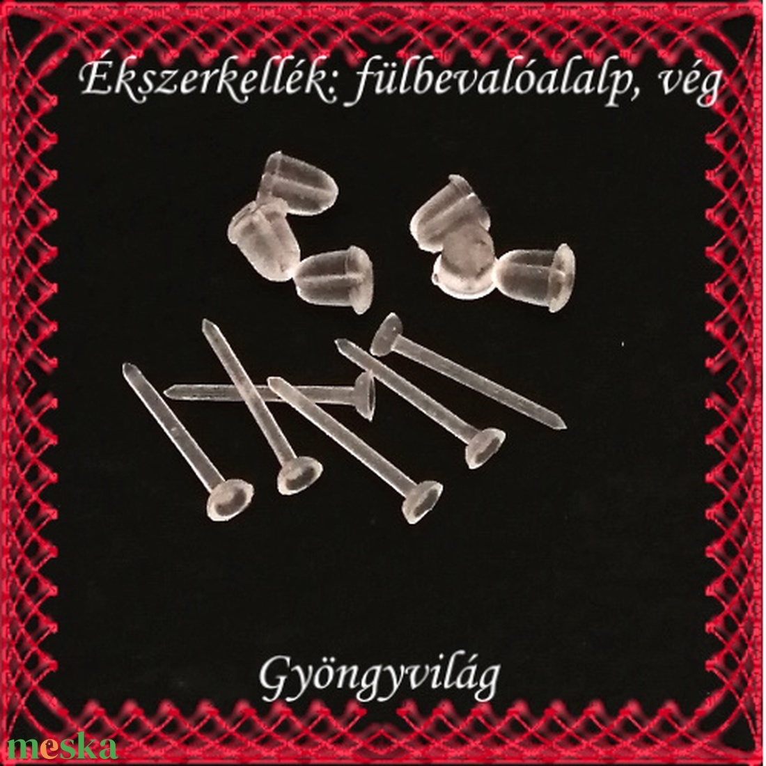 Ékszerkellék: fülbevaló alap BFK-SZ 01-3 mm 20pár/cs - gyöngy, ékszerkellék - egyéb alkatrész - Meska.hu