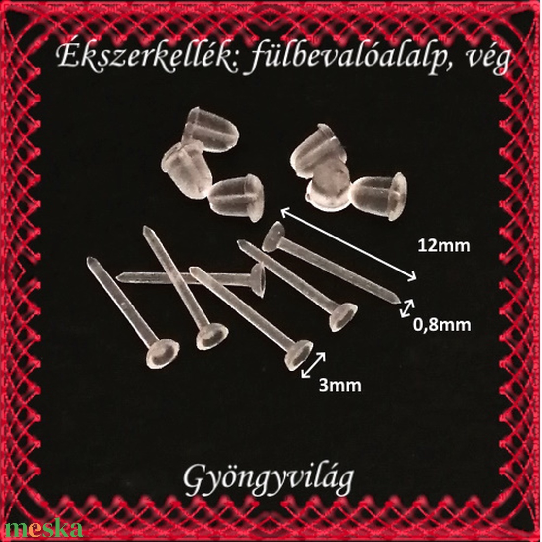Ékszerkellék: fülbevaló alap BFK-SZ 01-3 mm 20pár/cs - kellékek & szerszámok - ékszerkellék - fülbevaló alap - Meska.hu Ékszerkellék: fülbevaló alap BFK-SZ 01-3 mm 20pár/cs - kellékek & szerszámok - ékszerkellék - fülbevaló alap - Meska.hu