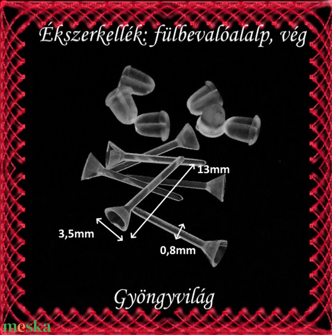 Ékszerkellék: fülbevaló alap BFK-SZ 01-3,5 mm 20pár/cs - kellékek & szerszámok - ékszerkellék - fülbevaló alap - Meska.hu