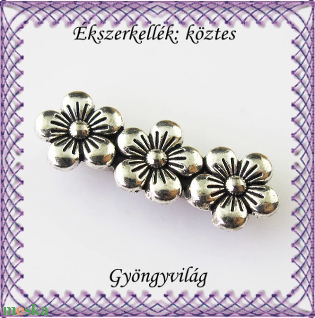 Ékszerkellék: köztes / díszítőelem / gyöngy BKÖ 3S 14 2db/csomag - kellékek & szerszámok - gyöngyfűzés kellékek - fém köztesek - Meska.hu Ékszerkellék: köztes / díszítőelem / gyöngy BKÖ 3S 14 2db/csomag - kellékek & szerszámok - gyöngyfűzés kellékek - fém köztesek - Meska.hu