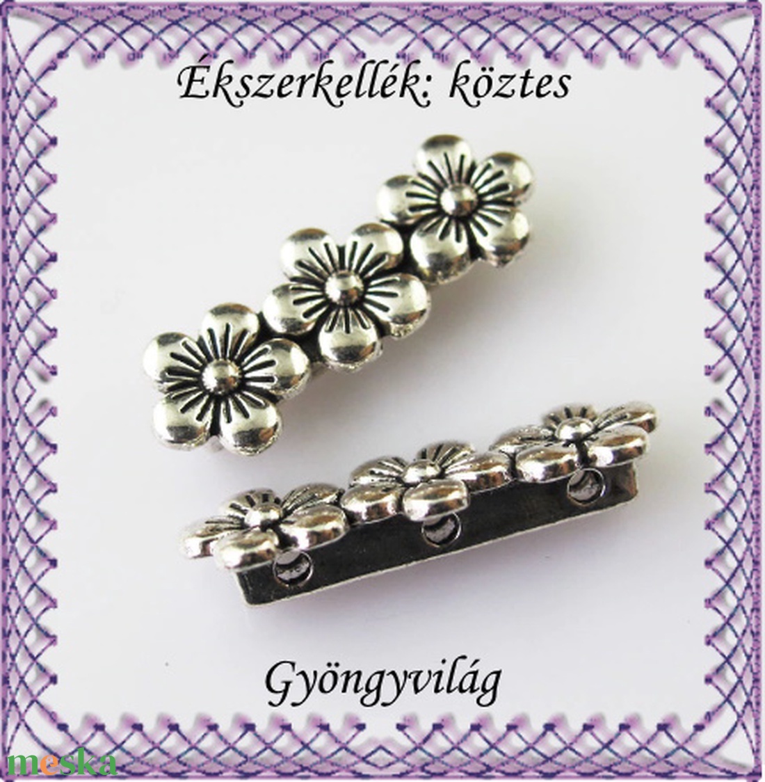 Ékszerkellék: köztes / díszítőelem / gyöngy BKÖ 3S 14 2db/csomag - kellékek & szerszámok - gyöngyfűzés kellékek - fém köztesek - Meska.hu Ékszerkellék: köztes / díszítőelem / gyöngy BKÖ 3S 14 2db/csomag - kellékek & szerszámok - gyöngyfűzés kellékek - fém köztesek - Meska.hu