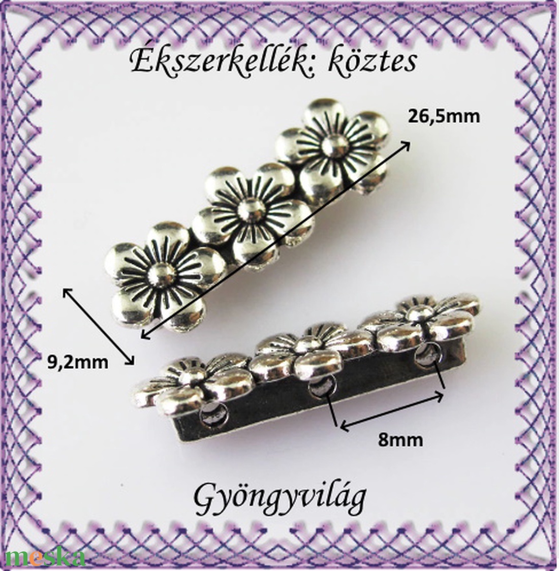 Ékszerkellék: köztes / díszítőelem / gyöngy BKÖ 3S 14 2db/csomag - kellékek & szerszámok - gyöngyfűzés kellékek - fém köztesek - Meska.hu Ékszerkellék: köztes / díszítőelem / gyöngy BKÖ 3S 14 2db/csomag - kellékek & szerszámok - gyöngyfűzés kellékek - fém köztesek - Meska.hu