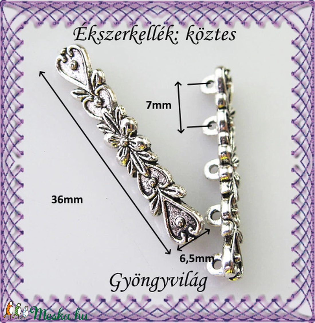 Ékszerkellék: köztes / díszítőelem / gyöngy BKÖ 5S 04 4db/csomag - kellékek & szerszámok - gyöngyfűzés kellékek - fém köztesek - Meska.hu Ékszerkellék: köztes / díszítőelem / gyöngy BKÖ 5S 04 4db/csomag - kellékek & szerszámok - gyöngyfűzés kellékek - fém köztesek - Meska.hu