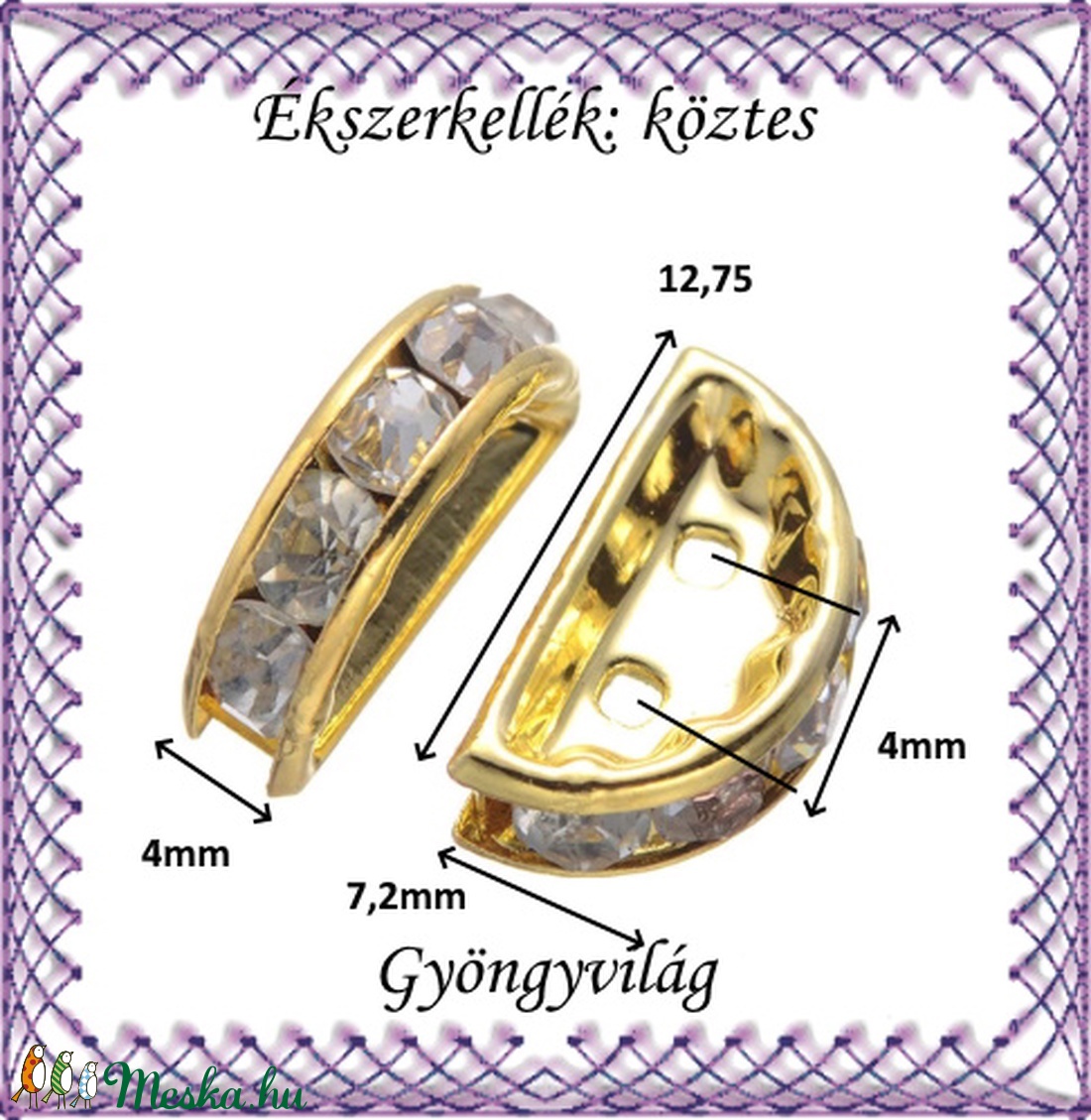 Ékszerkellék: köztes / díszítőelem / gyöngy BKÖ 2S 10a 5db - kellékek & szerszámok - gyöngyfűzés kellékek - fém köztesek - Meska.hu Ékszerkellék: köztes / díszítőelem / gyöngy BKÖ 2S 10a 5db - kellékek & szerszámok - gyöngyfűzés kellékek - fém köztesek - Meska.hu