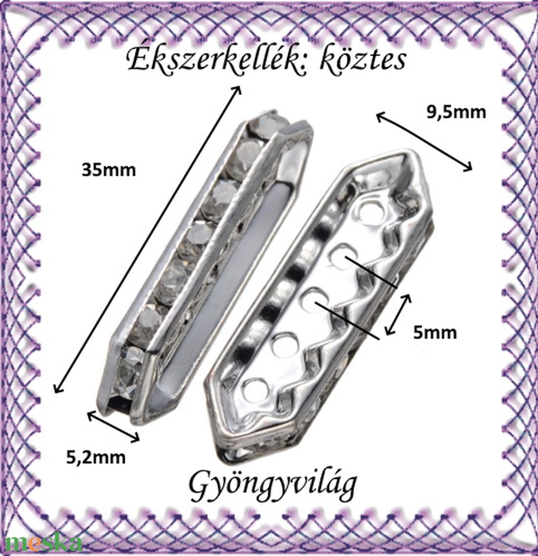 Ékszerkellék: köztes / díszítőelem / gyöngy BKÖ 5S 03-35e 6db - gyöngy, ékszerkellék - fém köztesek - Meska.hu Ékszerkellék: köztes / díszítőelem / gyöngy BKÖ 5S 03-35e 6db - gyöngy, ékszerkellék - fém köztesek - Meska.hu