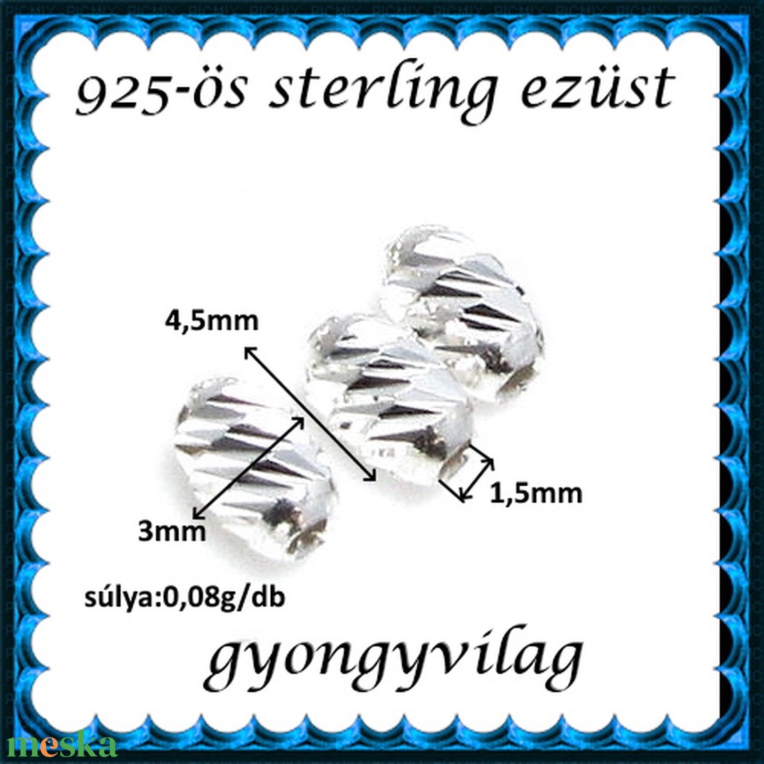 925-ös sterling ezüst ékszerkellék: köztes / gyöngy / dísz EKÖ 96 2db/csomag - kellékek & szerszámok - gyöngyfűzés kellékek - fém köztesek - Meska.hu 925-ös sterling ezüst ékszerkellék: köztes / gyöngy / dísz EKÖ 96 2db/csomag - kellékek & szerszámok - gyöngyfűzés kellékek - fém köztesek - Meska.hu