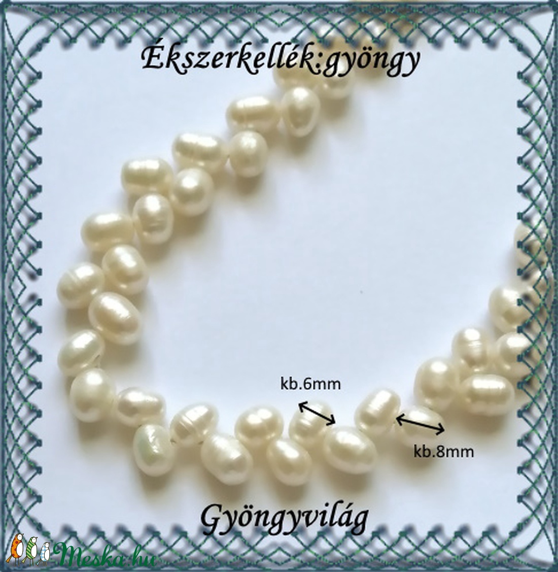 Ékszerkellék: igazgyöngy fűzér GYI-78 6-8mm fehér - kellékek & szerszámok - gyöngyfűzés kellékek - igazgyöngy - Meska.hu Ékszerkellék: igazgyöngy fűzér GYI-78 6-8mm fehér - kellékek & szerszámok - gyöngyfűzés kellékek - igazgyöngy - Meska.hu