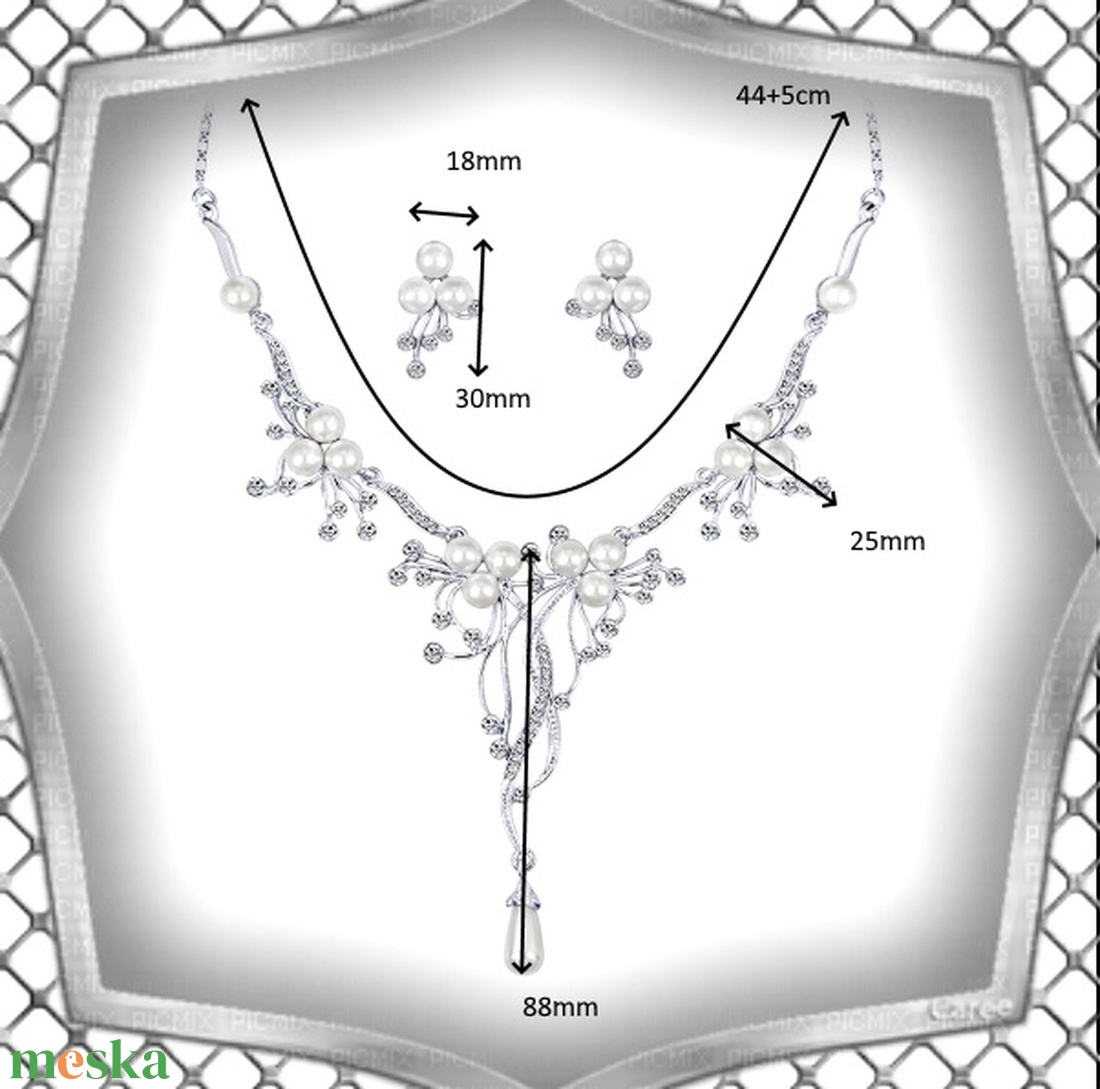 Esküvői, menyasszonyi, alkalmi ékszer szett,  ES-SZ11-e - esküvő - ékszer - ékszerszett - Meska.hu